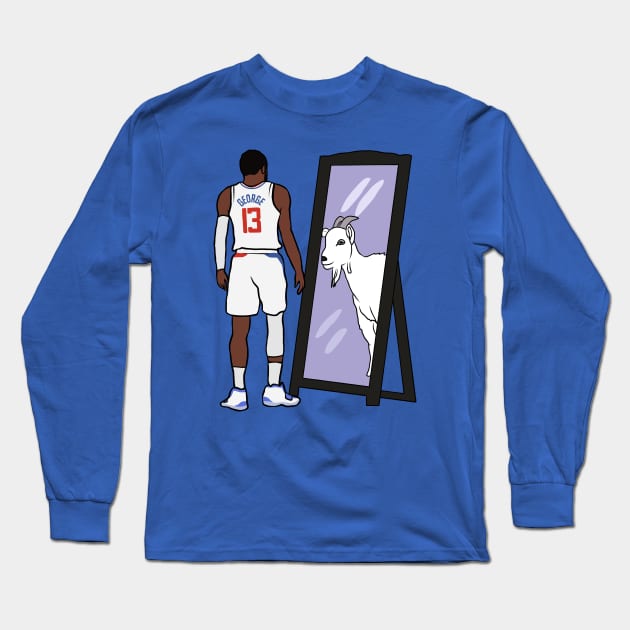 Paul George Mirror GOAT Long Sleeve T-Shirt by rattraptees